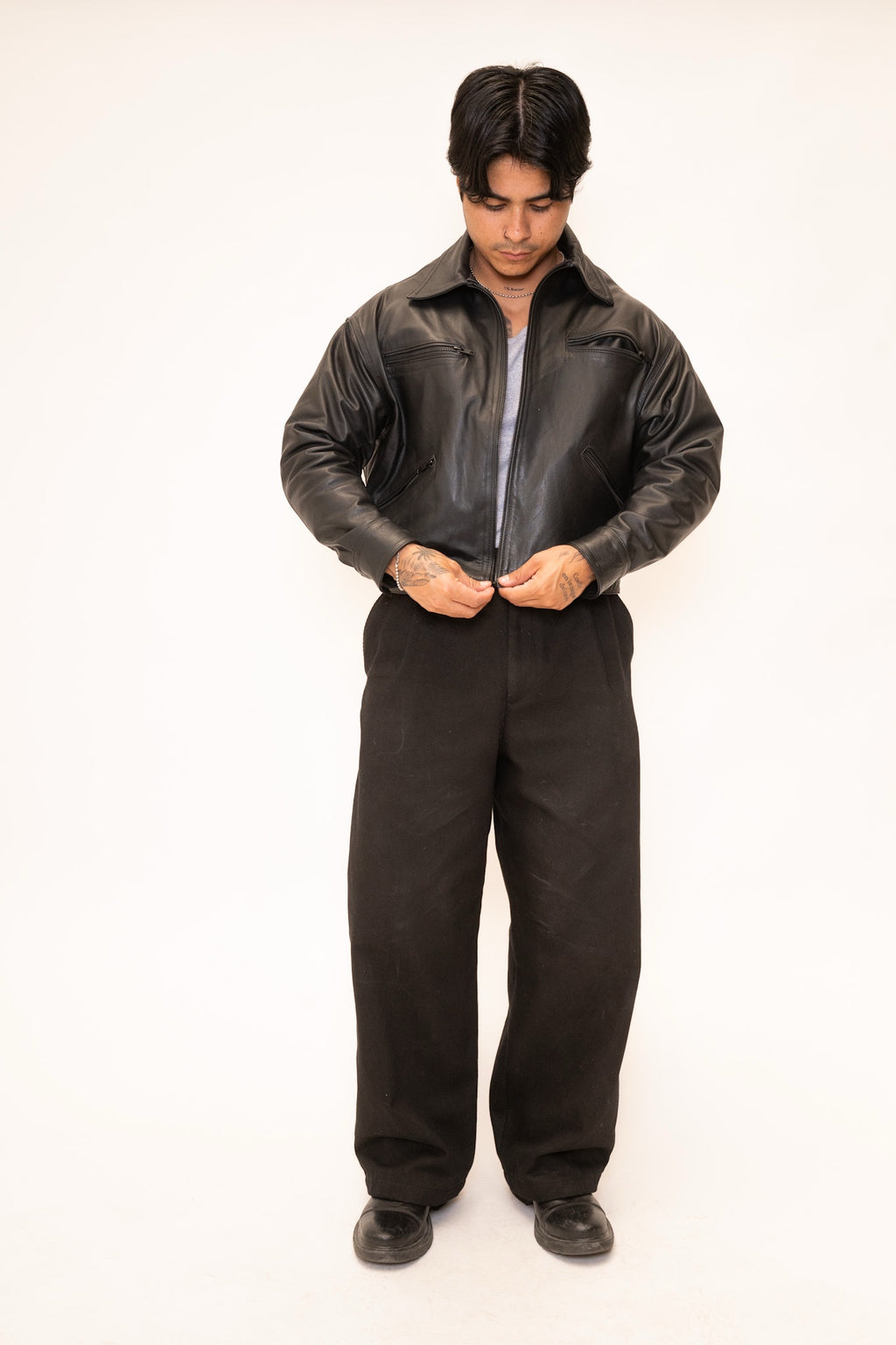 Jacket Cropped Juárez • Negro Liso