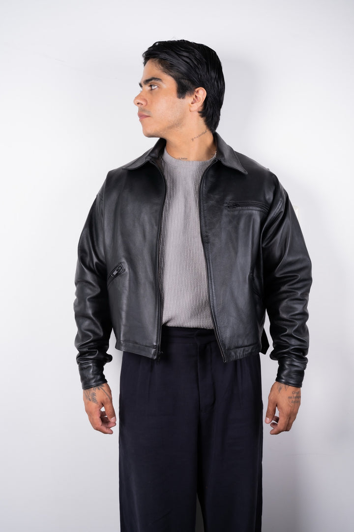 Jacket Cropped Juárez • Negro Liso