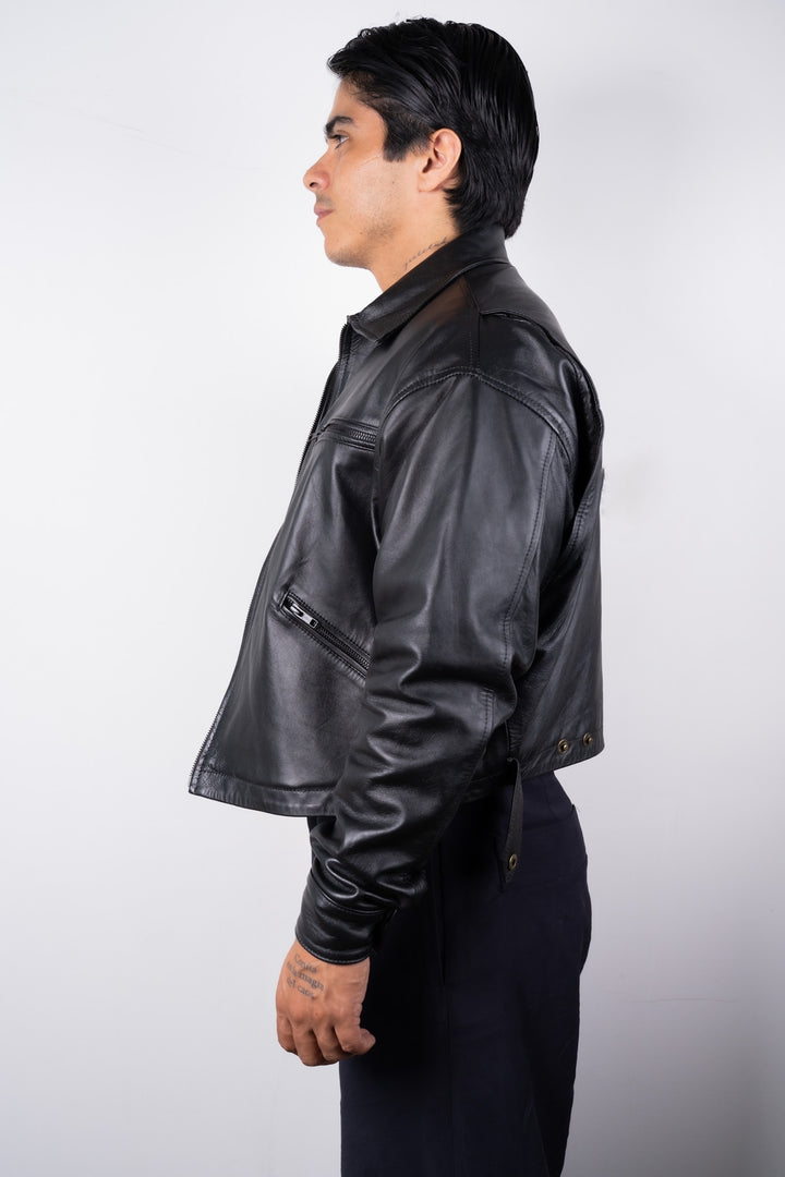 Jacket Cropped Juárez • Negro Liso