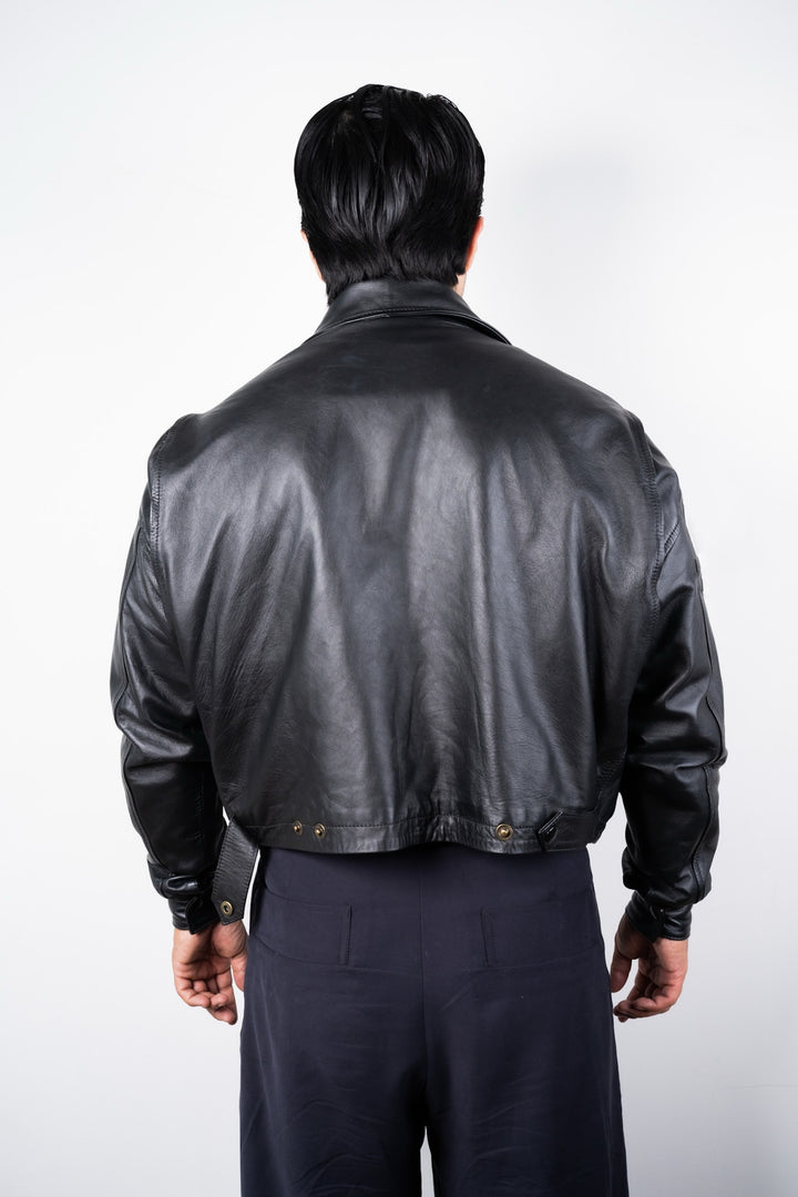 Jacket Cropped Juárez • Negro Liso